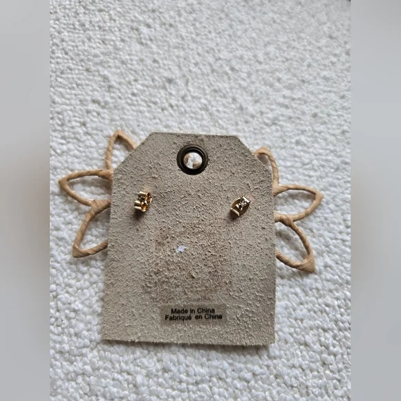 Anthropologie, Open Flower Raffia Woven Earrings, Tan - NEW! - Picture 4 of 10